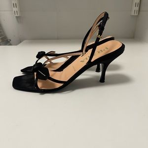 Vintage Prada black satin sandal, size 37.